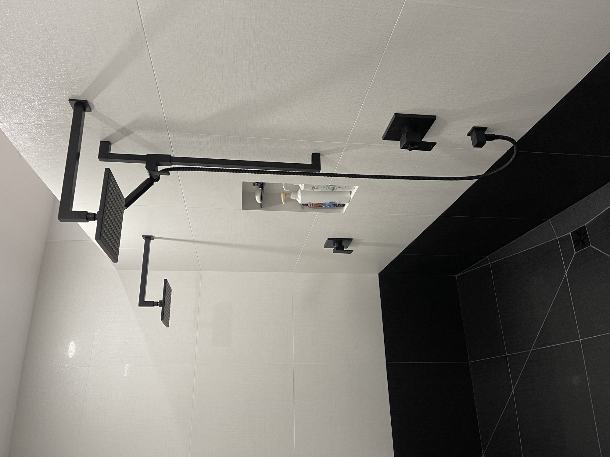 Spacious showers with clean lines.