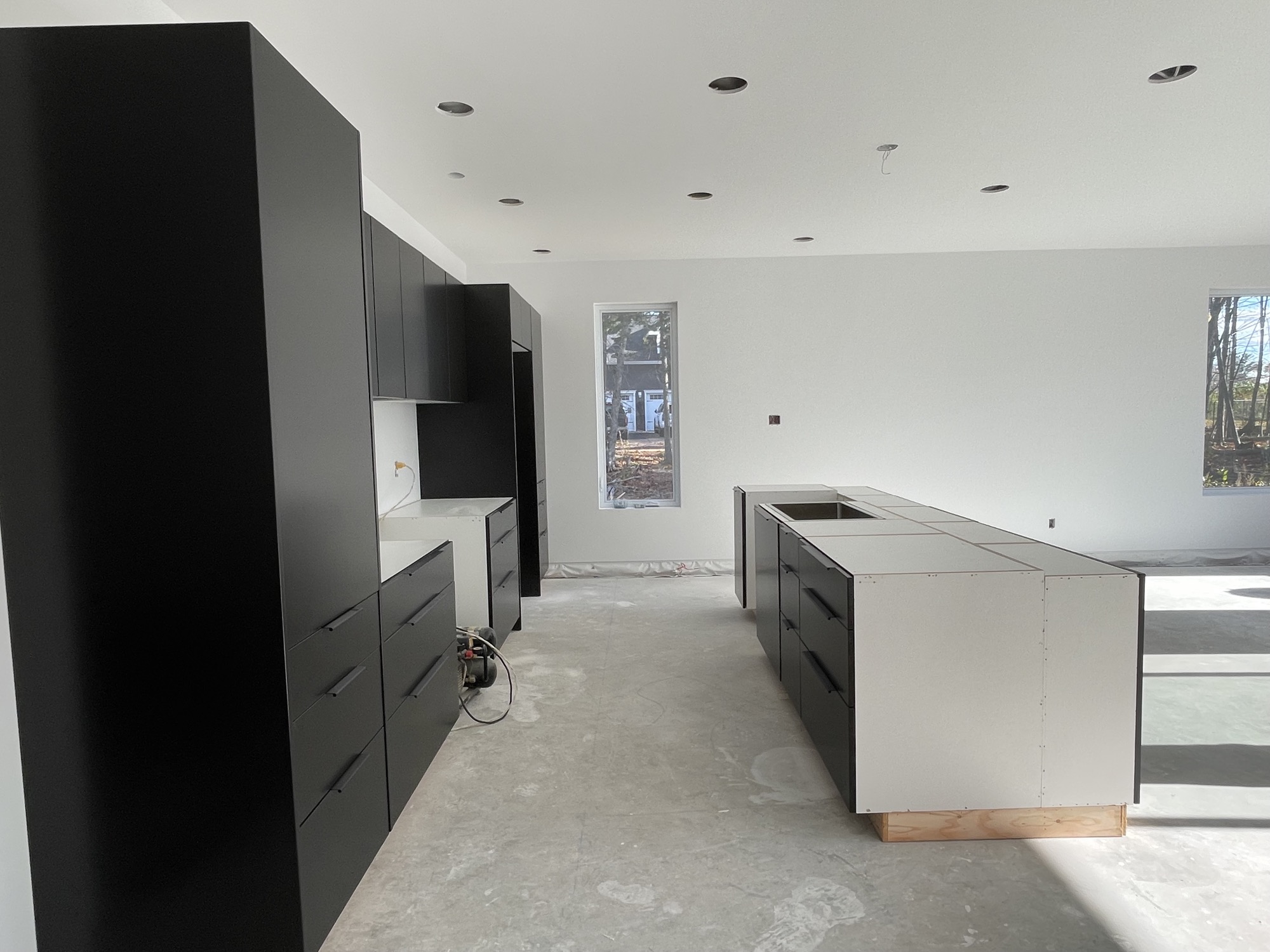 Custom kitchen with a large island.